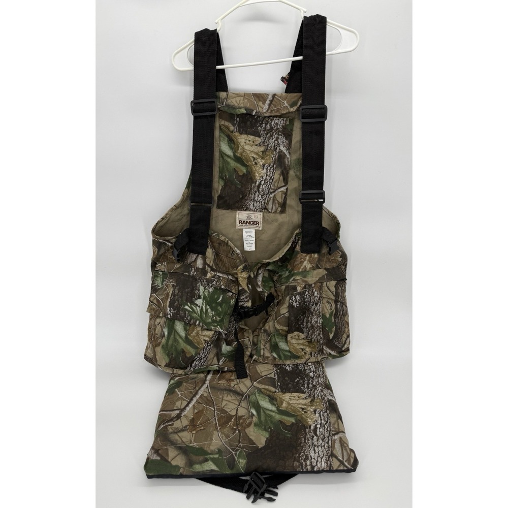 Ranger camo turkey hunting strap vest built-in fold-down padded cushion seat NEW